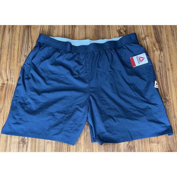 Reebok Men's Cadence 2-in-1 Compression Shorts 9"‎ Inseam Blue NEW NWT 3XL - Picture 1 of 6